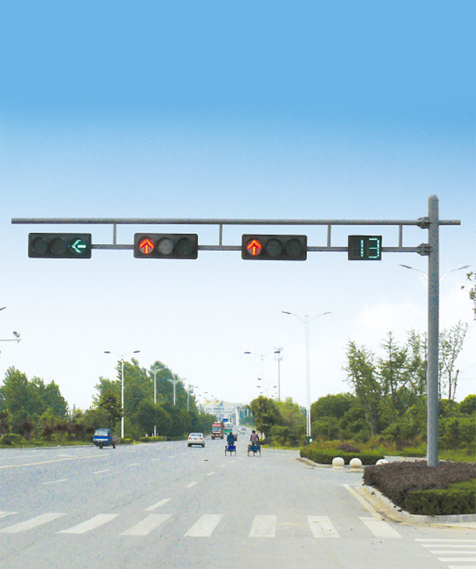 Double Wishbone Single Column Signal Light Pôle d'éclairage du signal